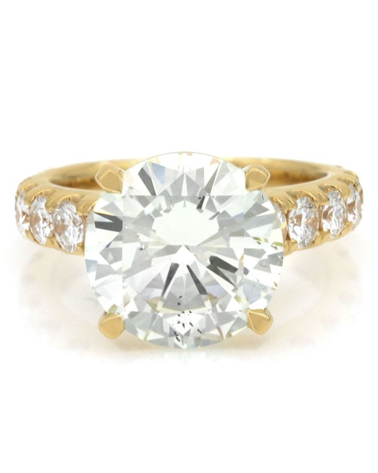 GIA Certified Round Brilliant Cut Diamond Solitaire Engagement Ring in 18KY